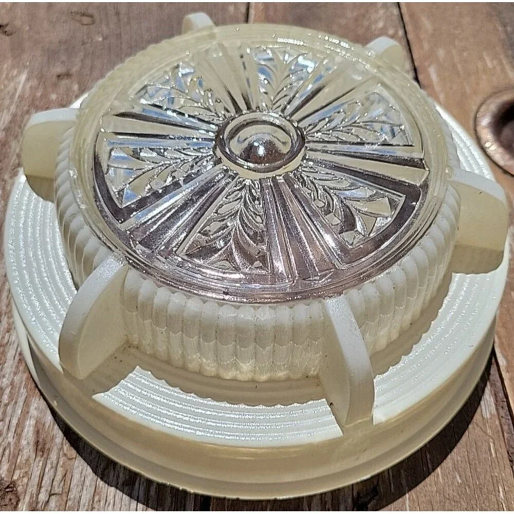 Glass Shade Diffuser Clear Frosted Art Deco 6 3/8